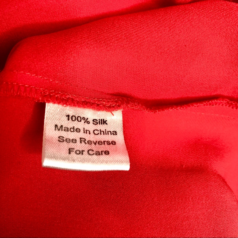 P A R K E R : Red Silk Wrap Top - image 8